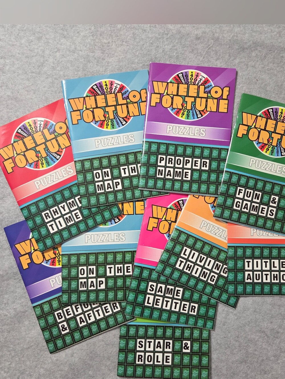 NEW 2016 Wheel Of Fortune Lot Of 10 Puzzle Booklets RARE Assorted Puzzles